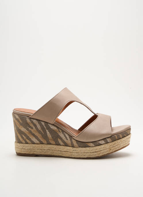 Espadrilles tissage satiné talon de 7 à 9cm beige MINKA DESIGN femme