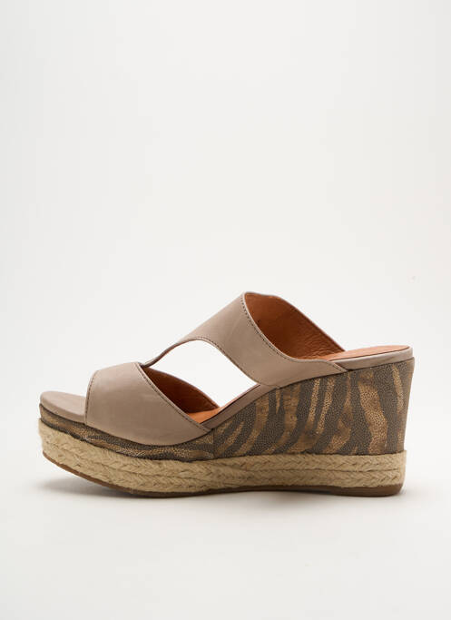 Espadrilles tissage satiné talon de 7 à 9cm beige MINKA DESIGN femme