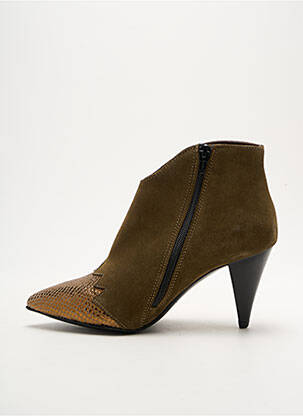 Bottines/boots bout pointu talon de 4 à 6cm vert BY K... femme
