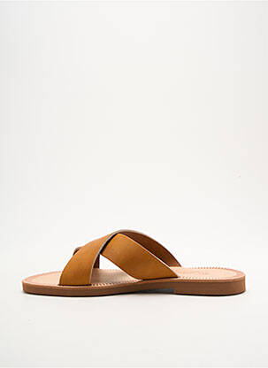Mules/sabots matière lisse talon plat jusqu'à 3cm marron LES SPARTIATES PHOCEENNES femme