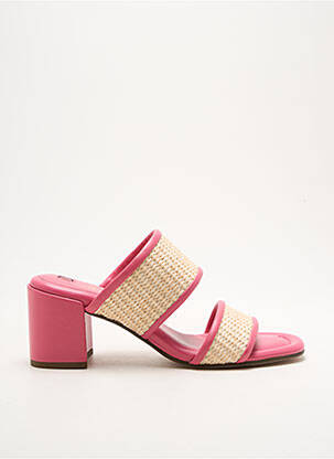 Mules/sabots matière lisse talon de 4 à 6cm rose HOGL femme