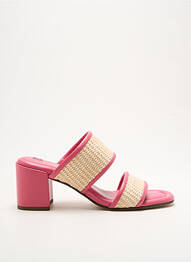 Mules/sabots matière lisse talon de 4 à 6cm rose HOGL femme