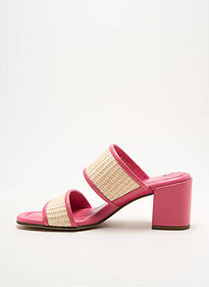 Mules/sabots matière lisse talon de 4 à 6cm rose HOGL femme