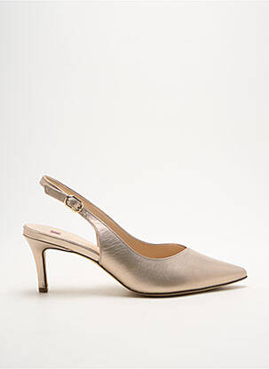 Sandales/nu pieds matière lisse talon de 4 à 6cm or HOGL femme