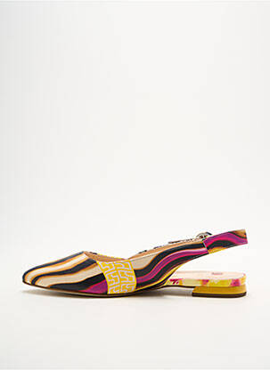 Sandales/nu pieds matière lisse talon plat jusqu'à 3cm jaune HOGL femme