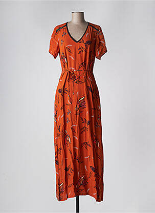 Robe longue manches courtes manches courtes orange LOLA ESPELETA femme
