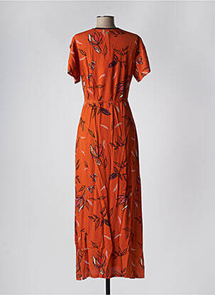 Robe longue manches courtes manches courtes orange LOLA ESPELETA femme