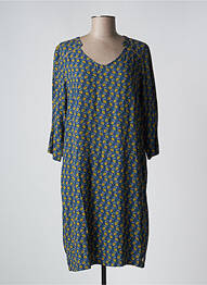 Robe mi-longue manches 3/4 manches 3/4 bleu MAE MAHE femme