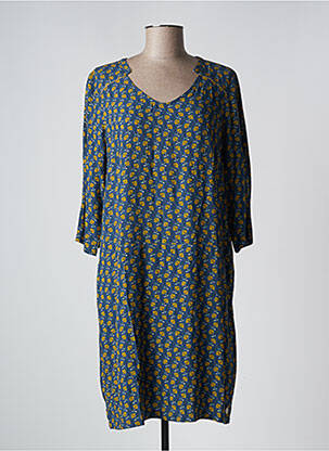Robe mi-longue manches 3/4 manches 3/4 bleu MAE MAHE femme