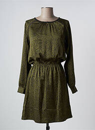 Robe mi-longue manches longues manches longues vert FREEMAN T.PORTER femme