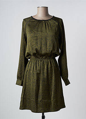 Robe mi-longue manches longues manches longues vert FREEMAN T.PORTER femme
