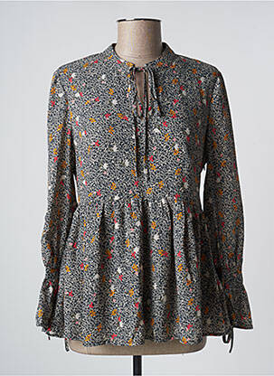 Blouse tissage popeline manches longues noir MOLLY BRACKEN femme