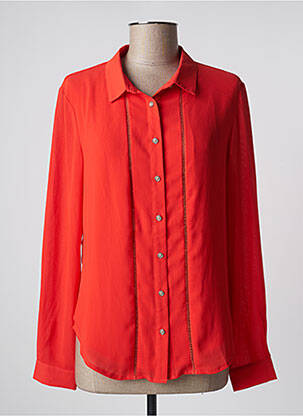 Chemisier coupe droite manches longues rouge FREEMAN T.PORTER femme