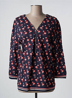 Blouse imprimé fantaisie manches 3/4 bleu MAE MAHE femme