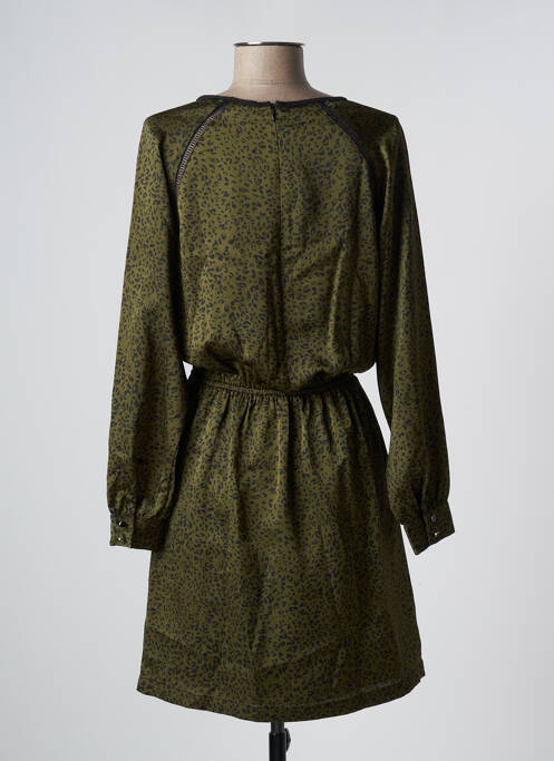 Robe mi-longue manches longues manches longues vert FREEMAN T.PORTER femme