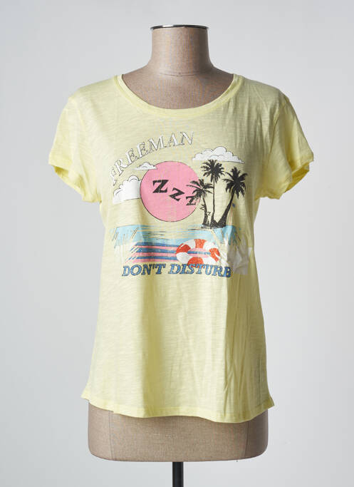 T-shirt coupe droite manches courtes jaune FREEMAN T.PORTER femme