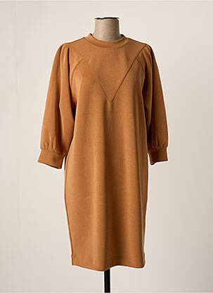 Robe mi-longue manches 3/4 manches 3/4 beige ESQUALO femme