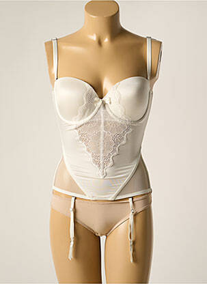 Guêpière/porte-jarretelle haut soutien-gorge moulé beige TRIUMPH femme