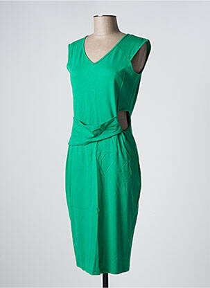 Robe mi-longue sans manche sans manche vert FRACOMINA femme