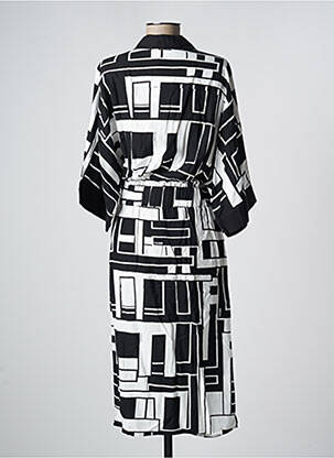Robe mi-longue coupe fluide manches 3/4 noir FRACOMINA femme