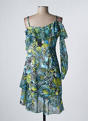 Robe courte coupe fluide manches longues vert FRACOMINA femme