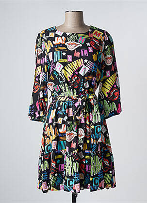 Robe mi-longue coupe évasée manches 3/4 noir FRACOMINA femme