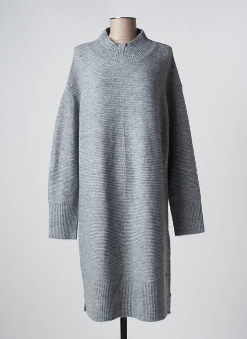 Robe pull resserrée sur le bas manches longues gris TIMEZONE femme