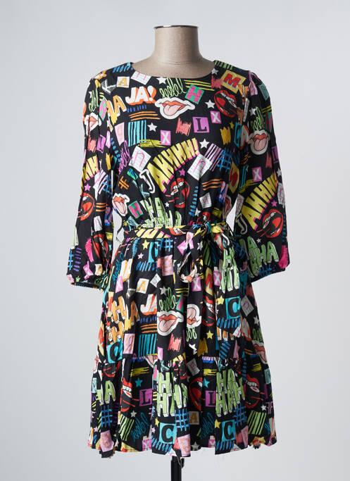 Robe mi-longue manches 3/4 manches 3/4 noir FRACOMINA femme