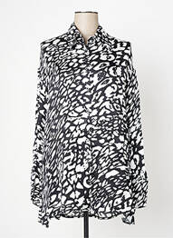 Chemisier coupe fluide manches longues noir FRACOMINA femme
