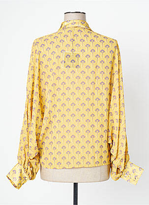 Chemisier imprimé fleurs manches longues jaune FRACOMINA femme