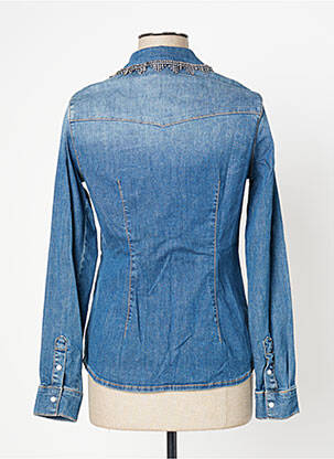 Chemisier coupe cintrée manches longues bleu FRACOMINA femme