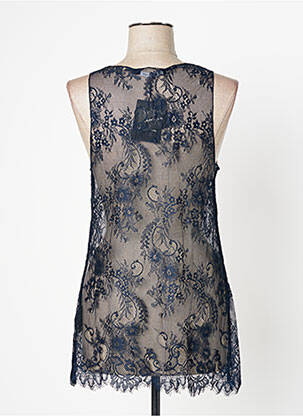 Top coupe fluide sans manche bleu LAUREN VIDAL femme