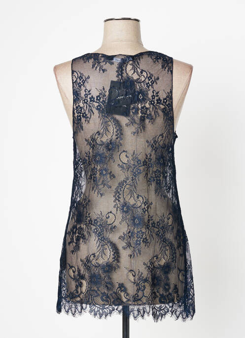 Top coupe fluide sans manche bleu LAUREN VIDAL femme