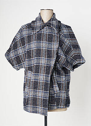 Veste casual coupe droite bleu LAUREN VIDAL femme
