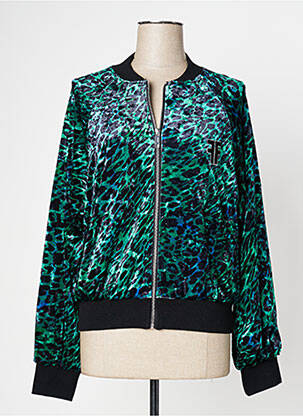 Blouson effet matière satinée vert FRACOMINA femme