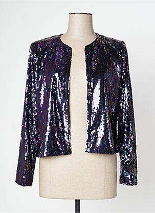 Veste casual col rond violet SURKANA femme