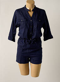 Combishort poches manches 3/4 bleu WAXX femme
