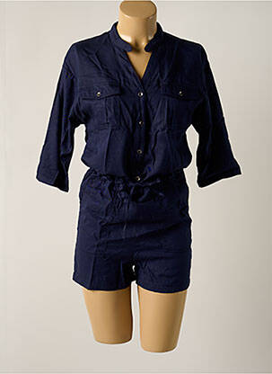 Combishort poches manches 3/4 bleu WAXX femme