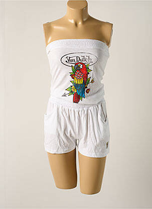Combishort sans manche sans manche blanc VON DUTCH femme