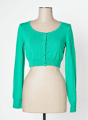 Gilet manches longues col rond vert FRACOMINA femme