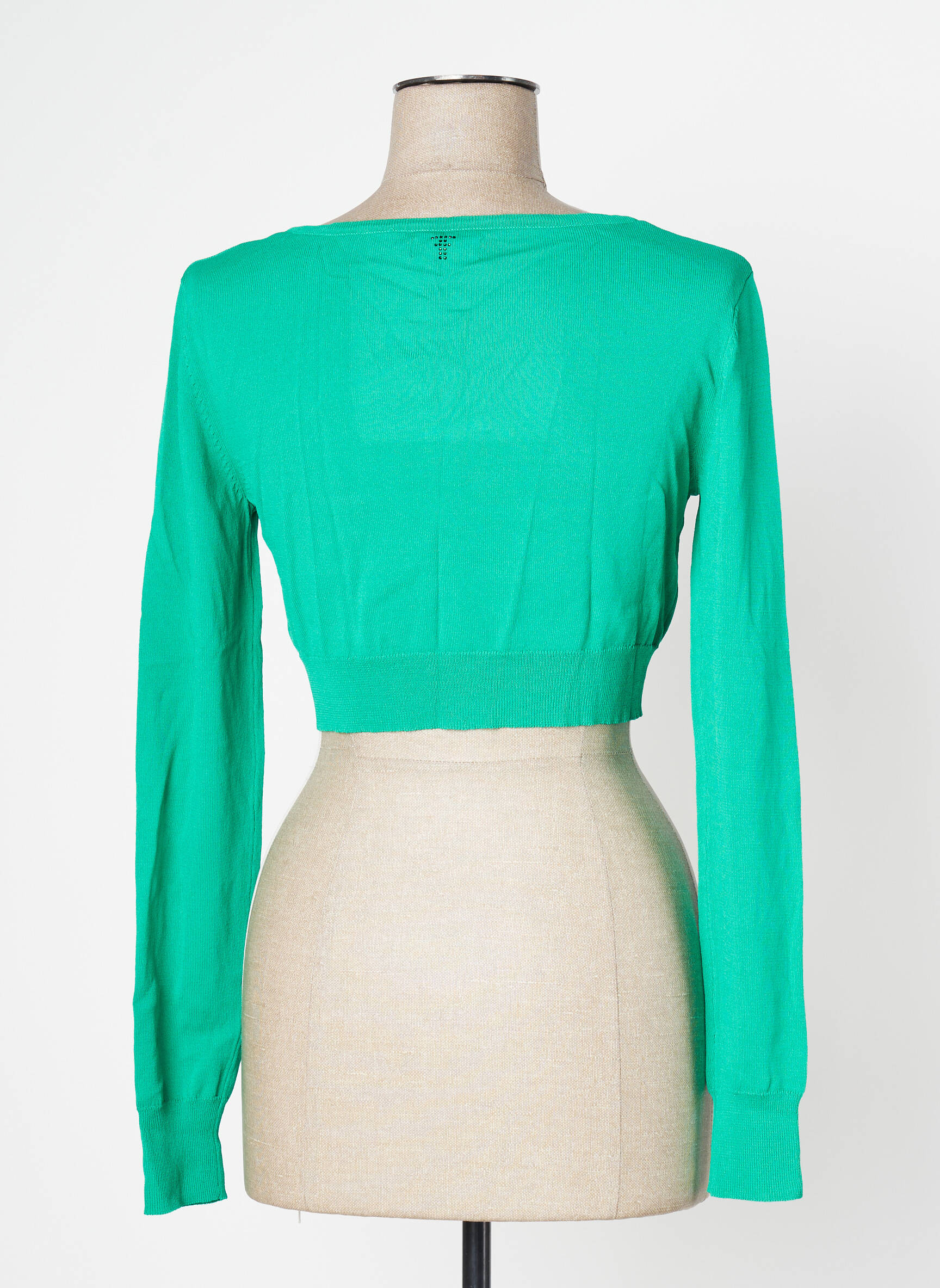 Gilet manches longues col rond vert FRACOMINA femme