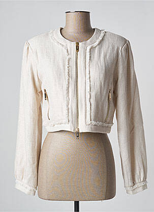 Veste chic col rond beige FRACOMINA femme