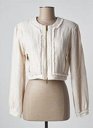 Veste chic col rond beige FRACOMINA femme