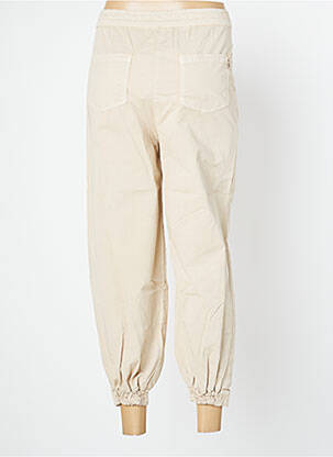 Pantalon 7/8 taille haute taille haute beige FRACOMINA femme