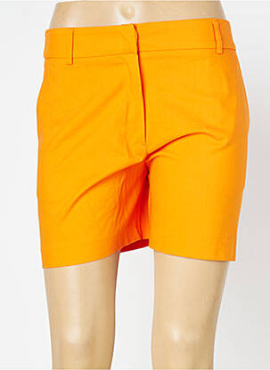 Short fermeture zippée sous rabat avec crochet taille haute orange FRACOMINA femme