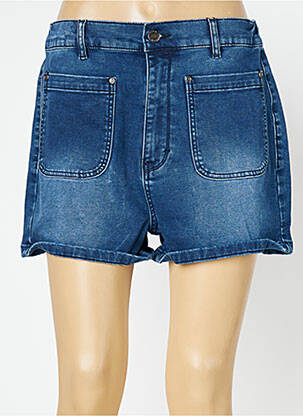 Short tissage denim taille haute bleu WAXX femme