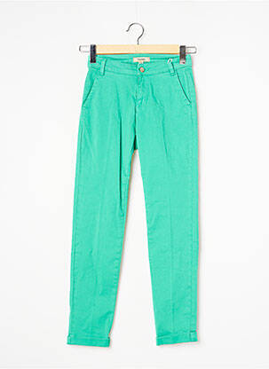 Pantalon chino fermeture zippée sous rabat boutonné taille normale vert FRACOMINA femme