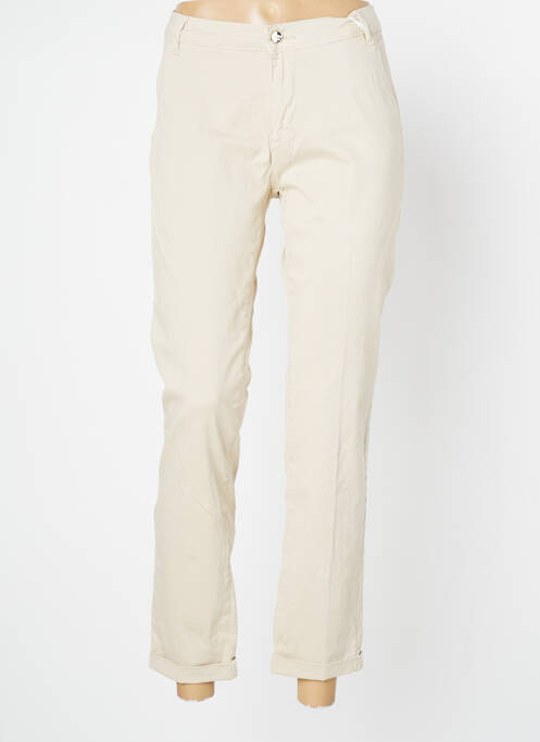 Pantalon 7/8 stretch taille normale beige FRACOMINA femme