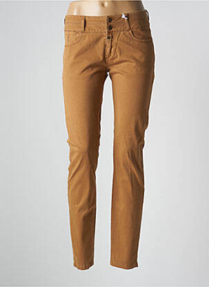 Pantalon slim stretch taille normale marron TIMEZONE femme