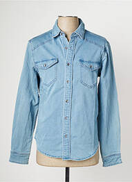 Chemise manches longues poches bleu WAXX homme